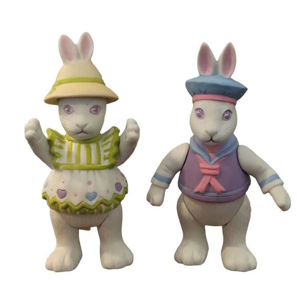 Department 56 Vintage 1984 Jointed Andy Mandy Easter Bunny Rabbit Bisque in box - Picture 1 of 16